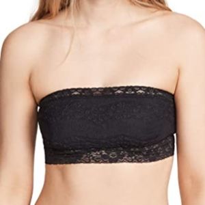 Free People Bandeau Scallop Lace Black Size XSmall